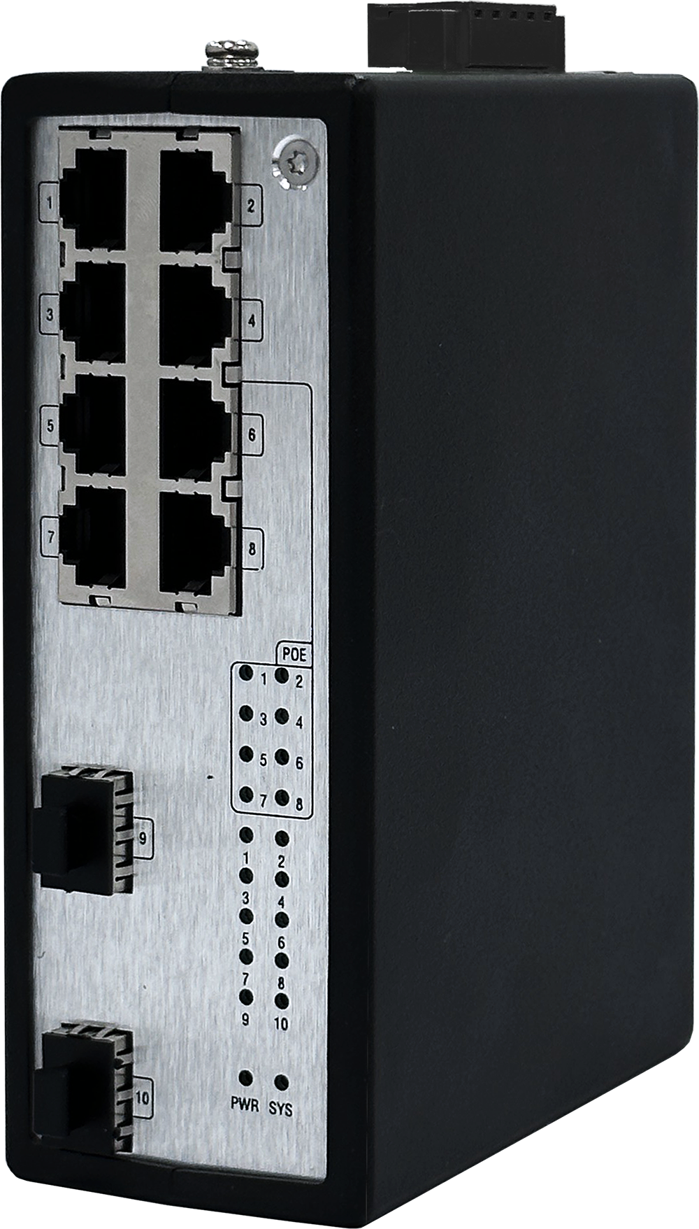 SDS300 Series Din-Rail Managed PoE Industrial Switch 2F8T